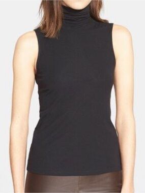 Theory Wendel Sleeveless Black Turtleneck Top